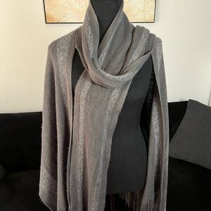 Gray Knit Shrug with Shawl Collar